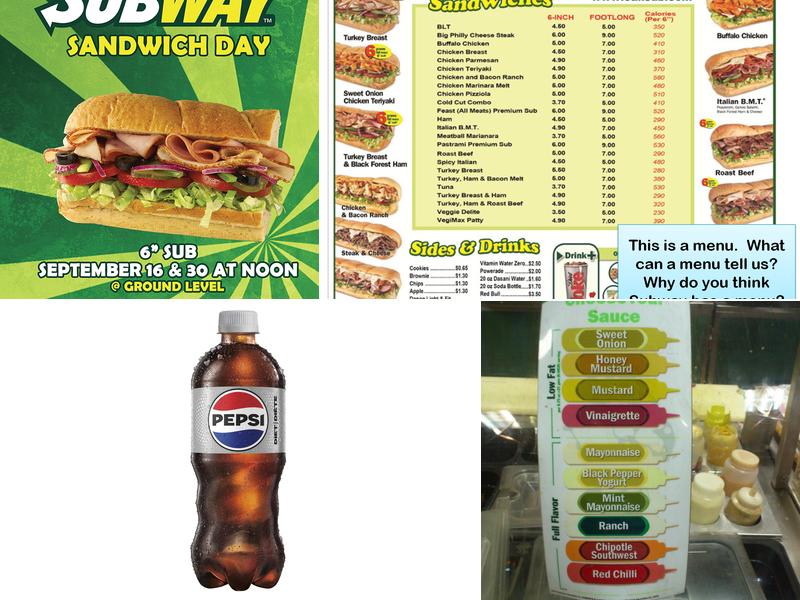 Subway Menu