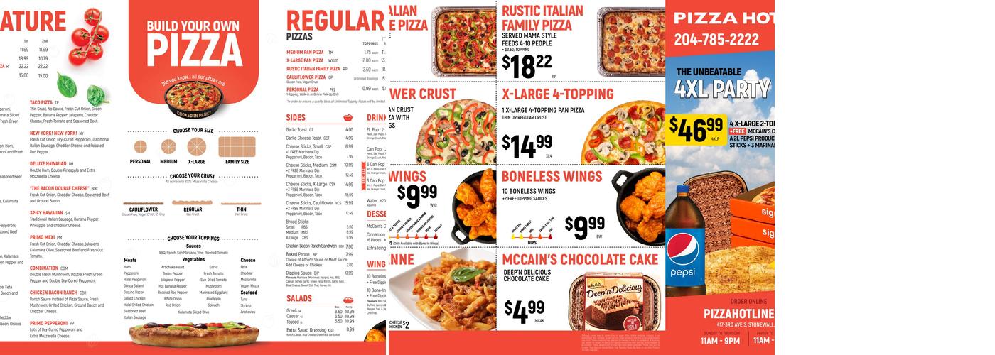Pizza Hotline Menu