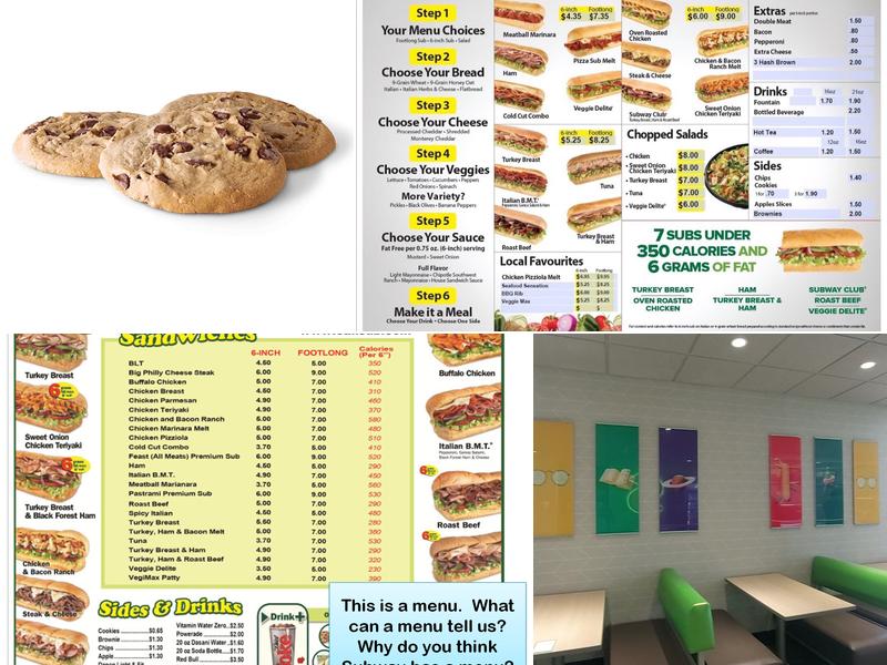 Subway Menu