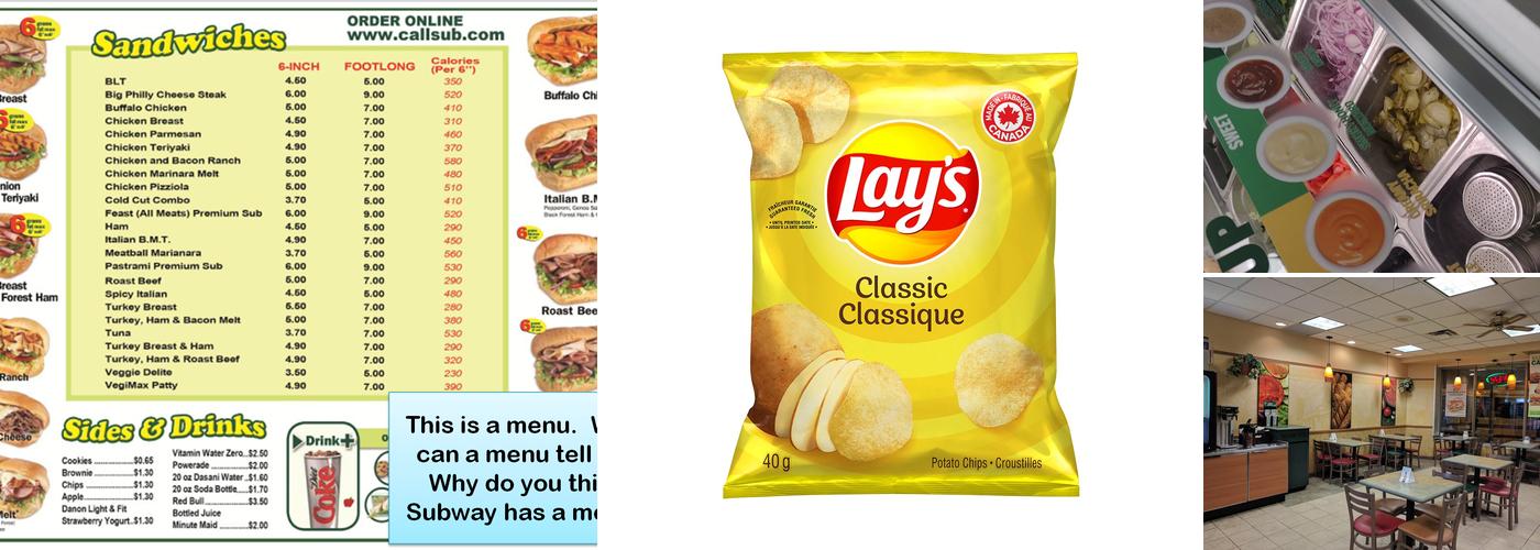 Subway Menu