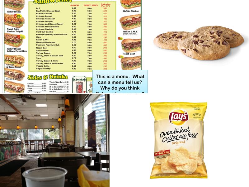 Subway Menu
