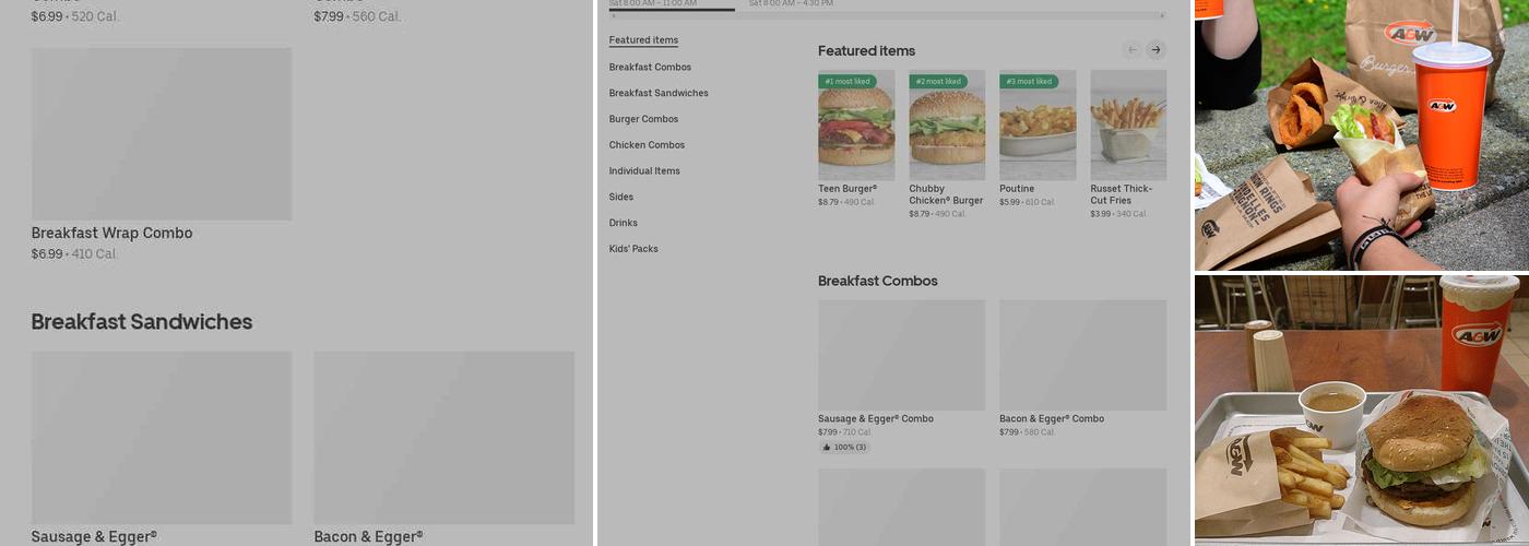 A&W Canada Menu