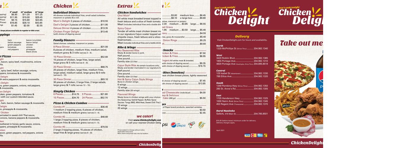 Chicken Delight Menu