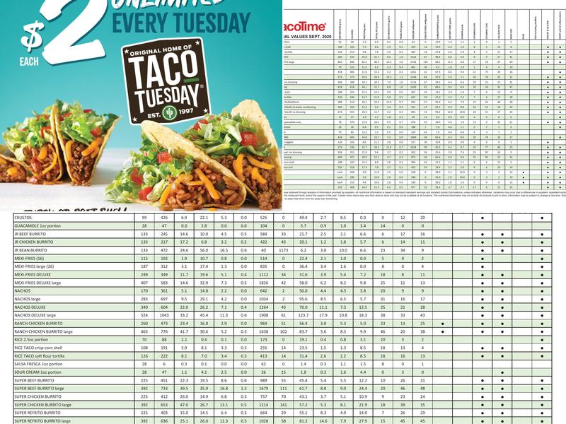 TacoTime Menu
