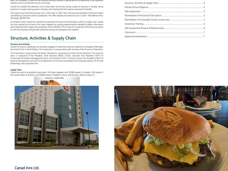 Tavern United Fort Garry Menu