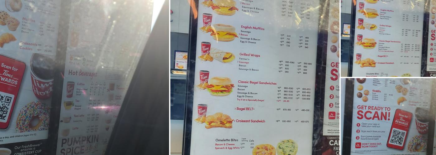 Tim Hortons Menu
