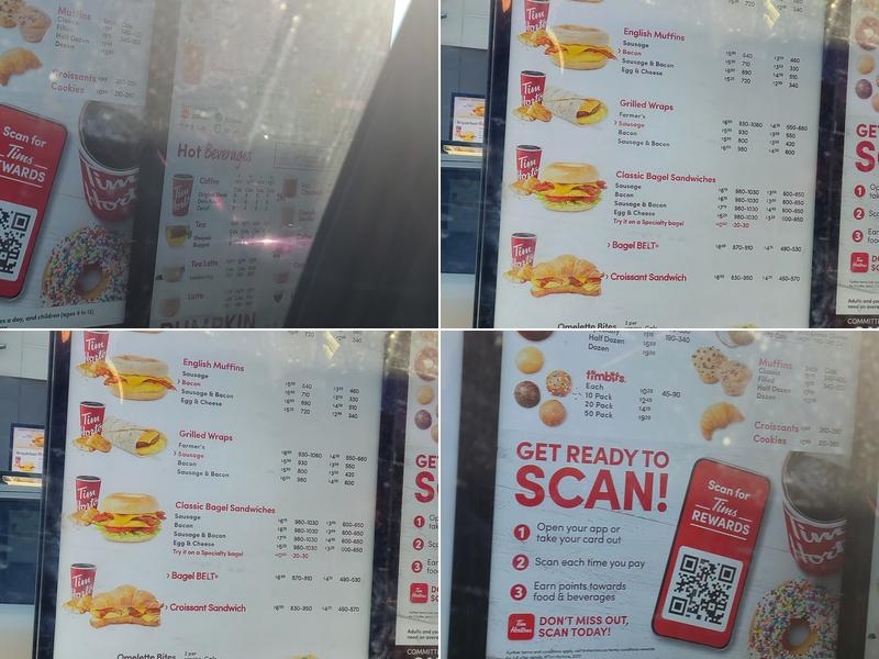 Tim Hortons Menu