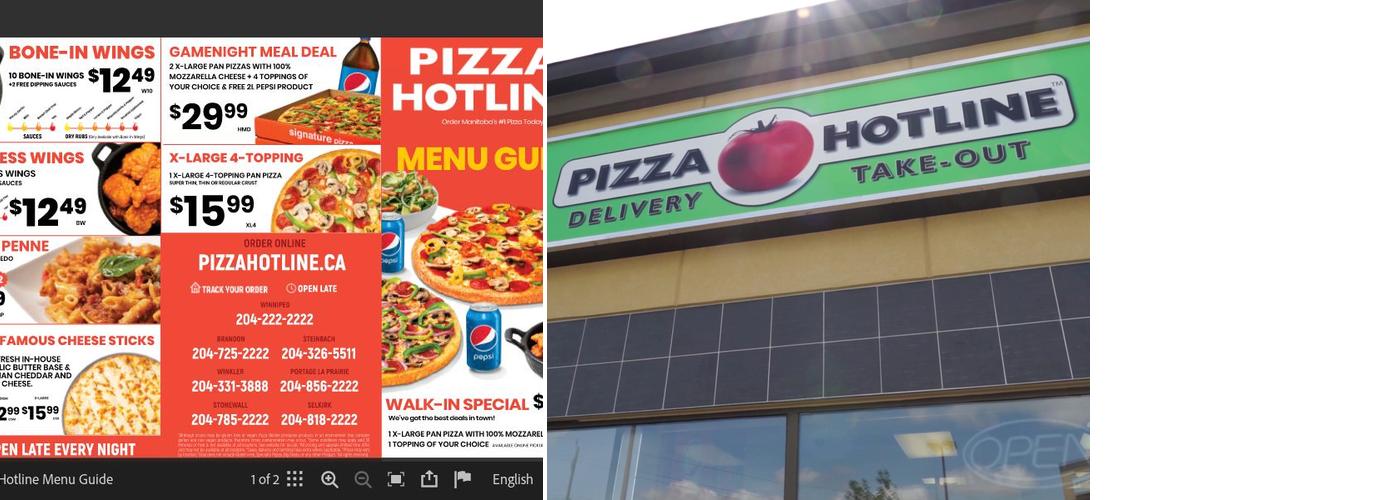 Pizza hotline Menu