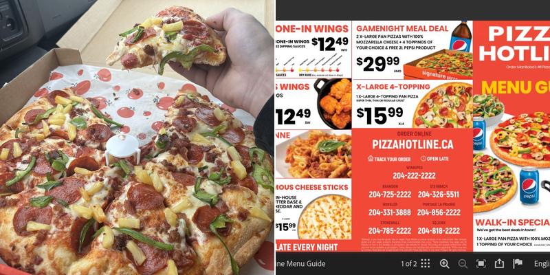 Pizza Hotline Menu