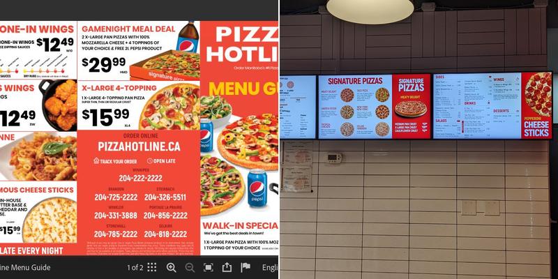 Pizza Hotline Menu