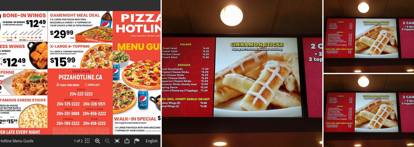 Pizza Hotline Menu