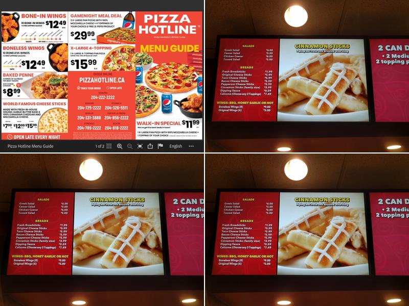 Pizza Hotline Menu