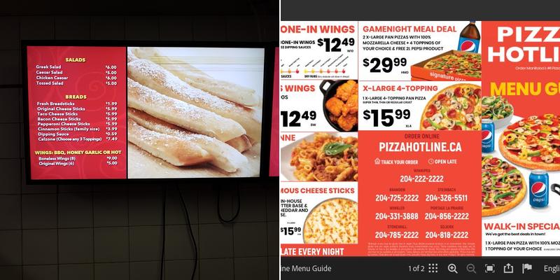 Pizza Hotline Menu