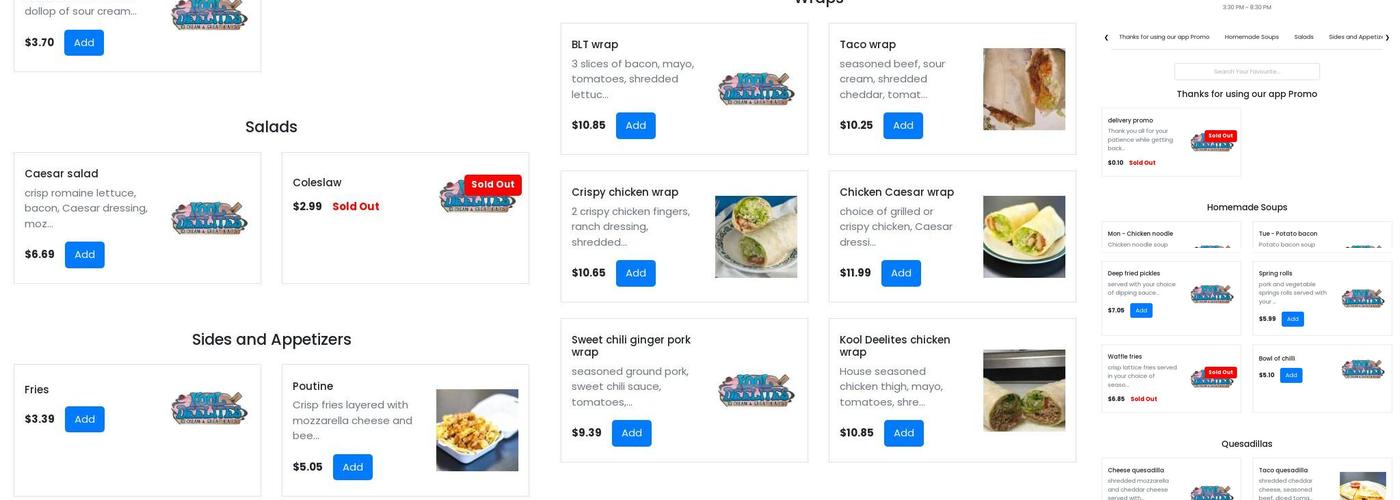 Kool Deelites Menu