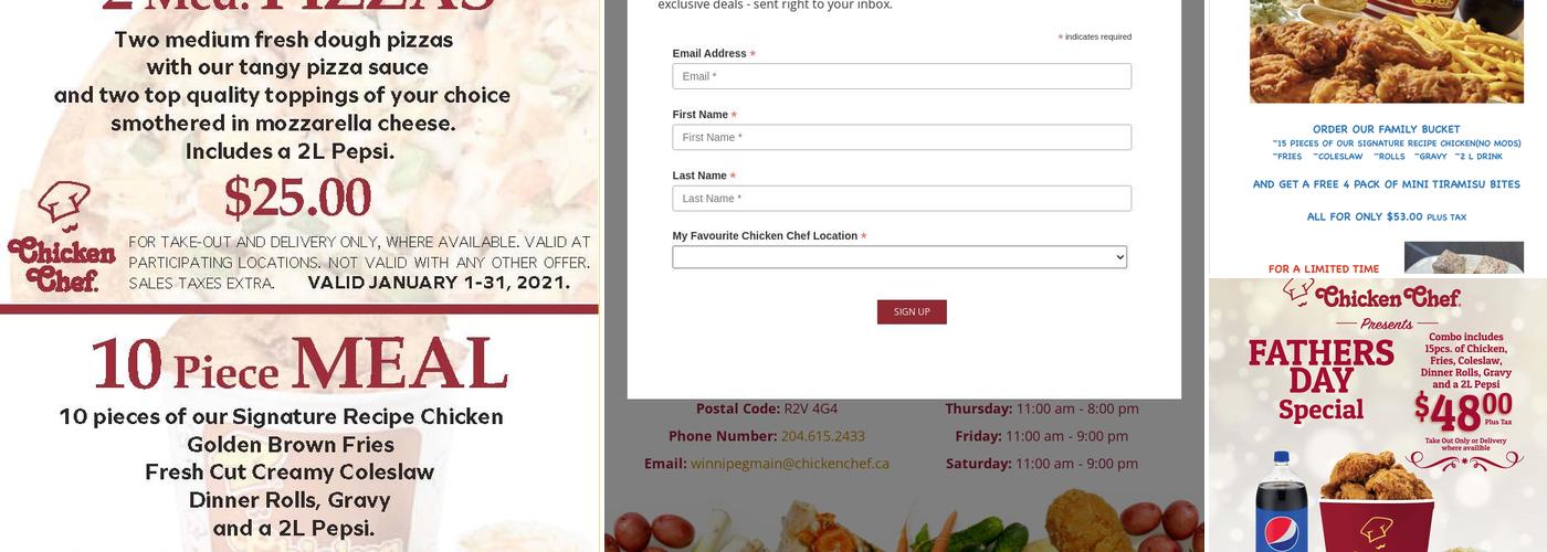 CHICKEN CHEF Menu