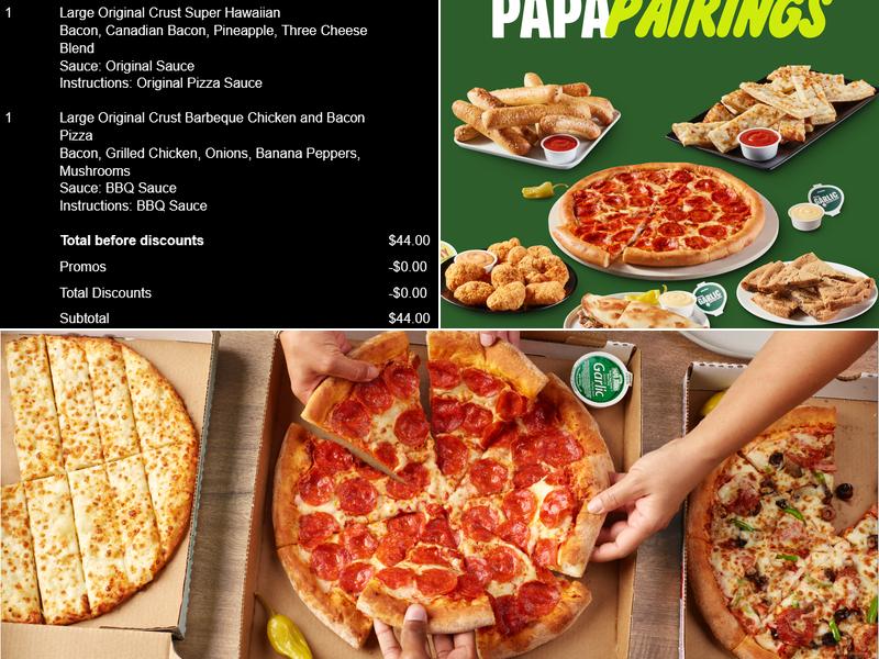 Papa Johns Pizza Menu