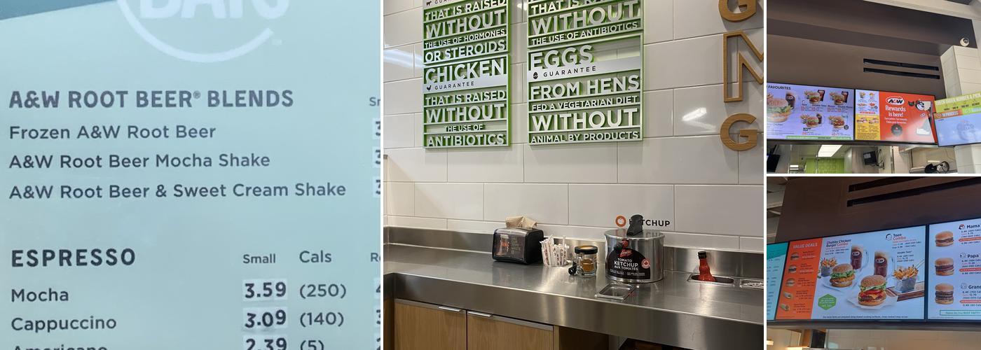 A&W Canada Menu