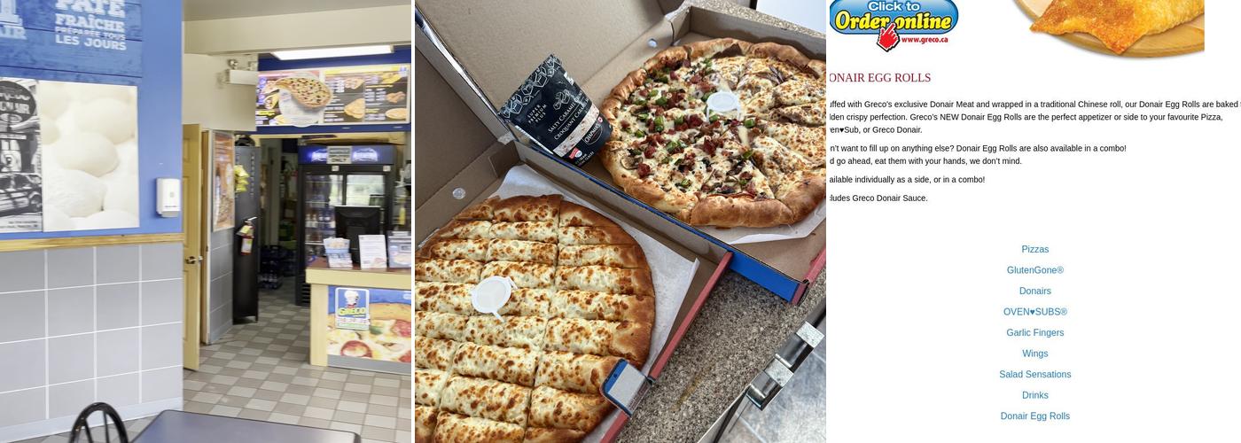 Greco Pizza Menu