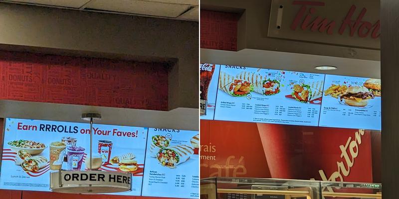 Tim Hortons Menu