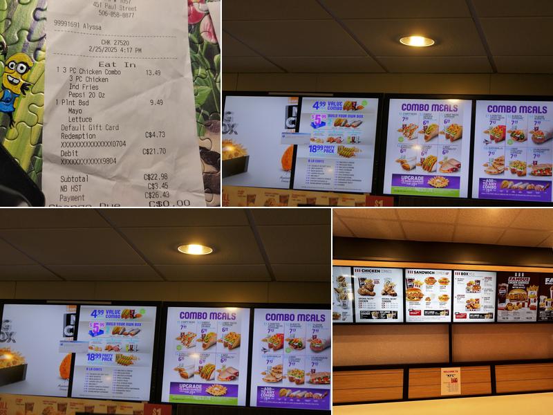 KFC Menu