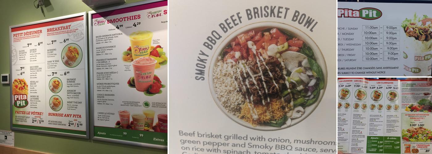 Pita Pit Menu