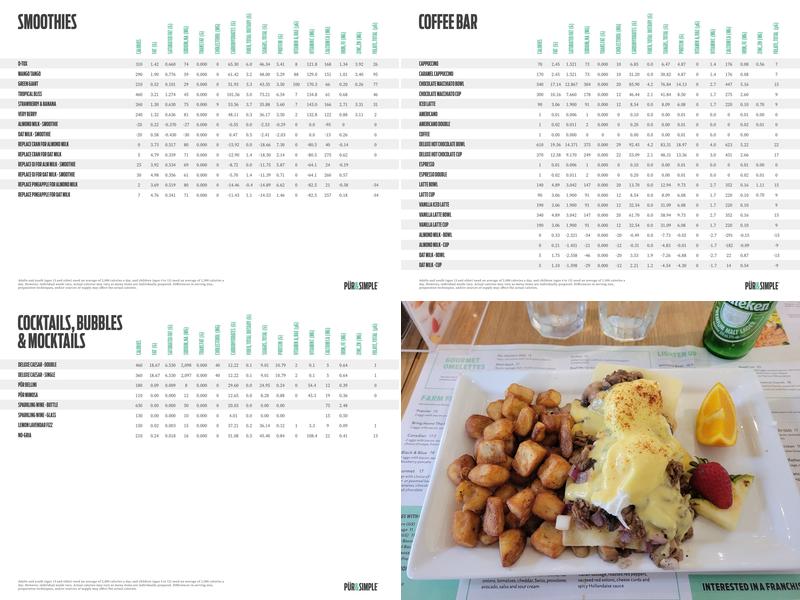 Pür & Simple Menu