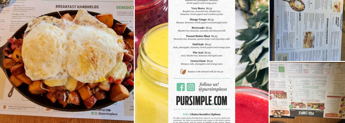 Pür & Simple Menu