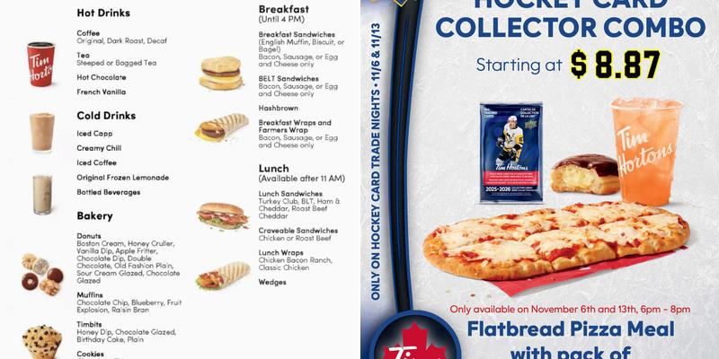 Tim Hortons Menu