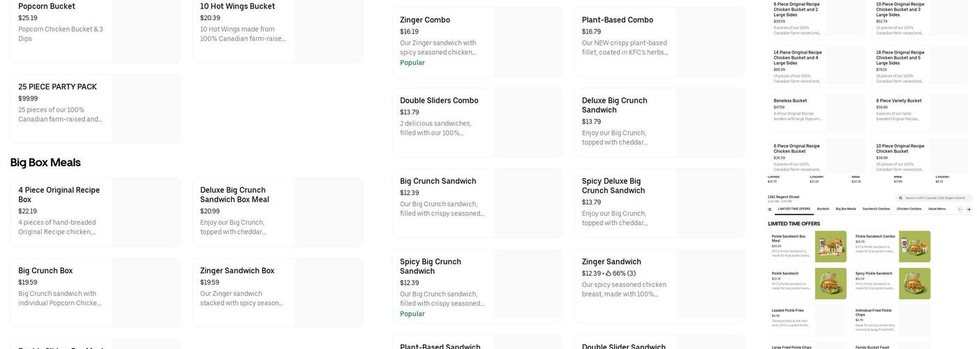 KFC Menu