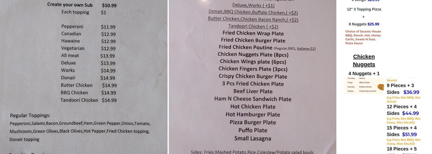 Pizza Boy Menu