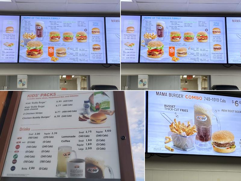 A&W Canada Menu