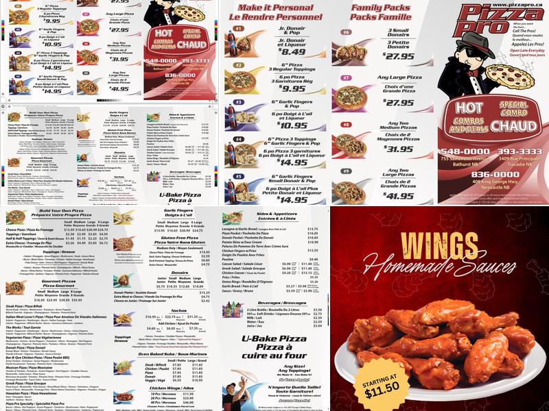 Pizza Pro Menu