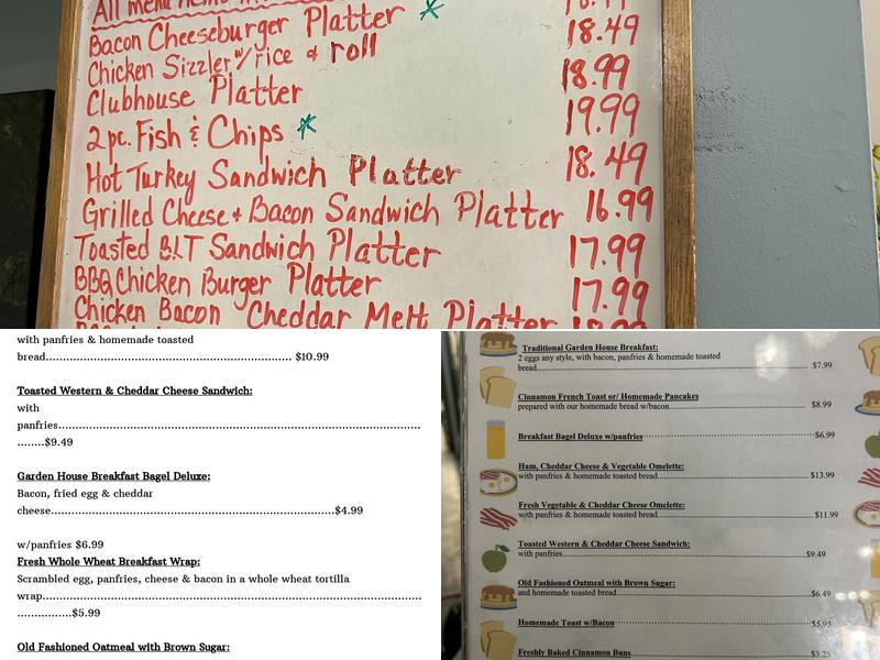 Garden House Restaurant & Catering Menu