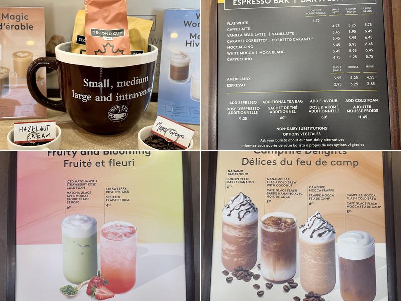 Second Cup Café Menu