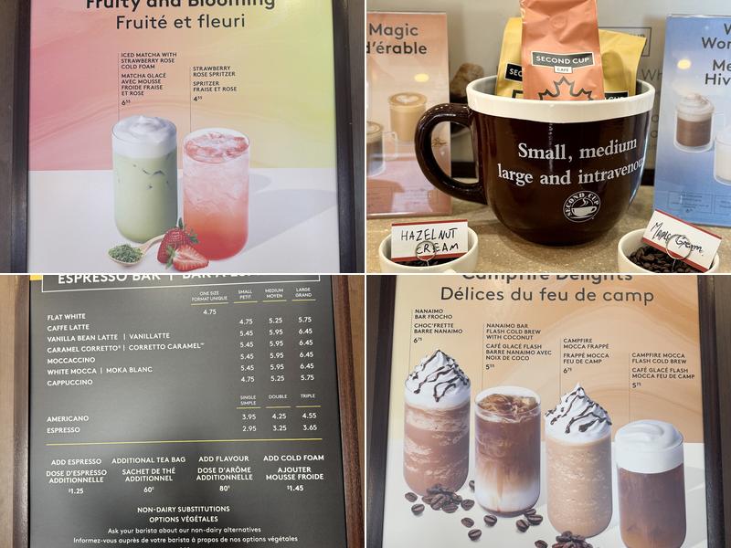 Second Cup Café Menu
