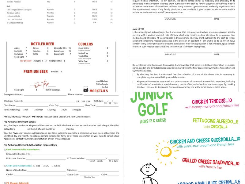 Sam Snead's Menu