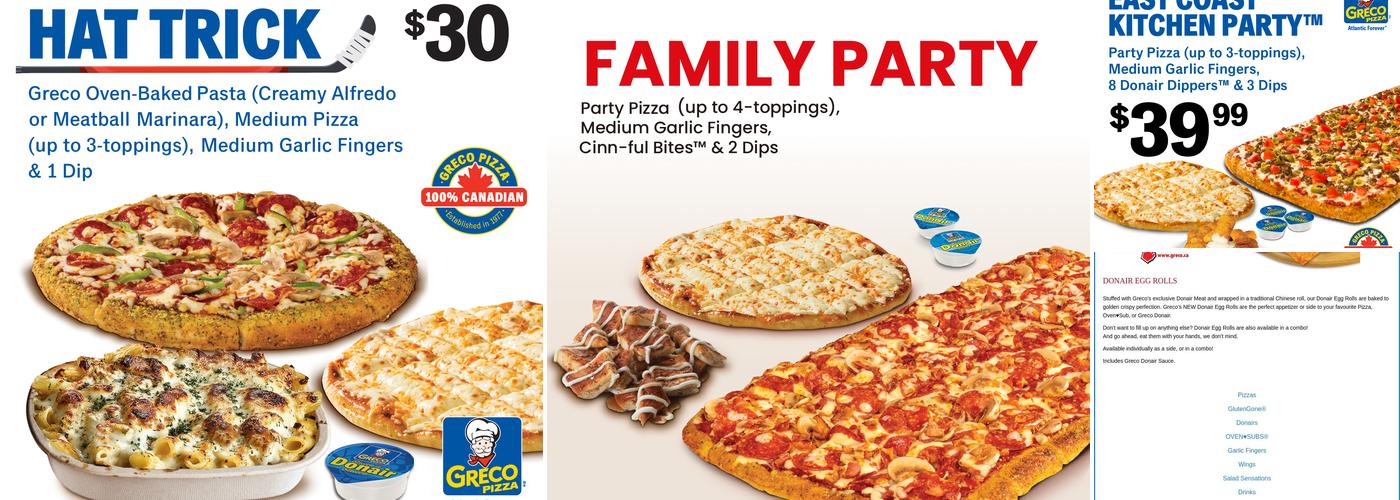 Greco Pizza Menu