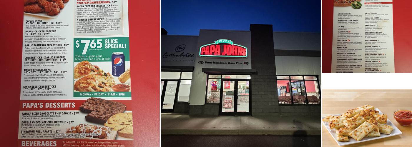 Papa Johns Pizza Menu
