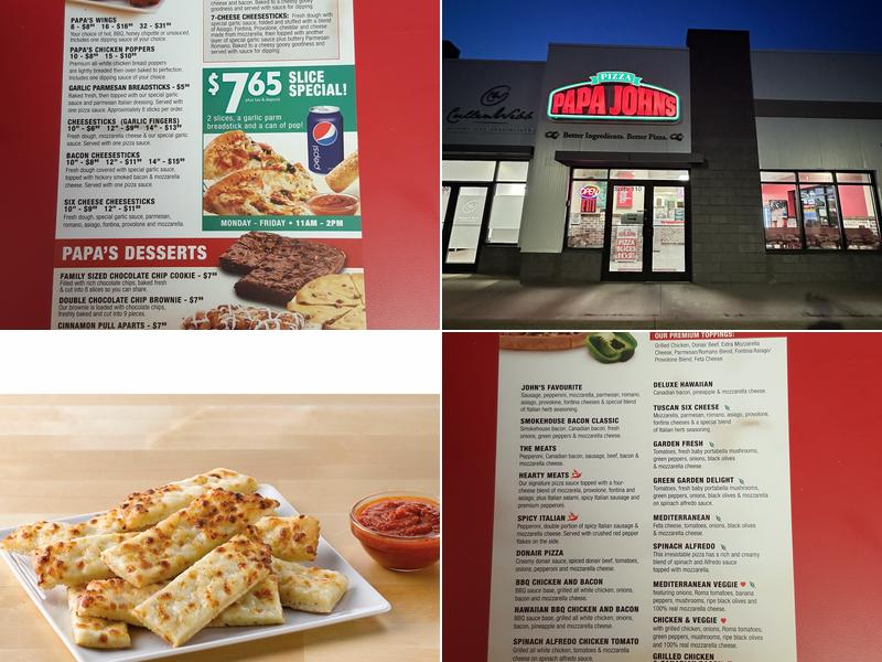 Papa Johns Pizza Menu