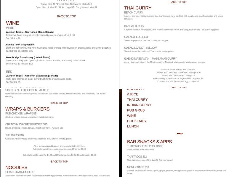 Peppers Pub Menu