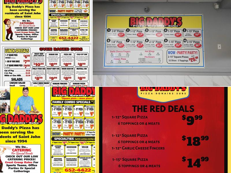 Big Daddy's Menu