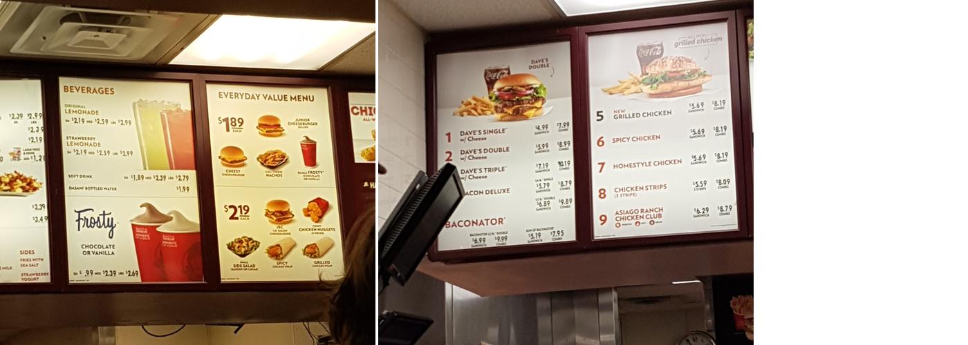 Tim Hortons Menu
