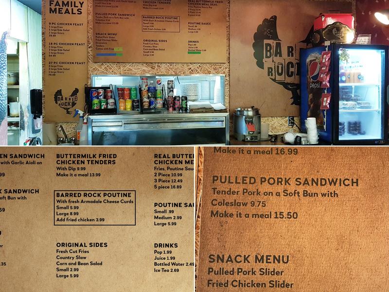 Barred Rock Chicken & Poutine Menu