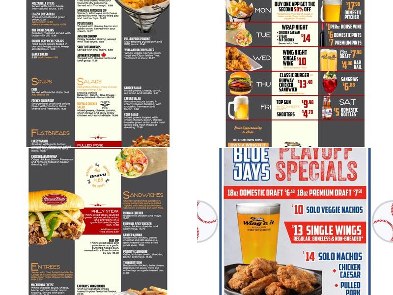 Wing'n It Menu