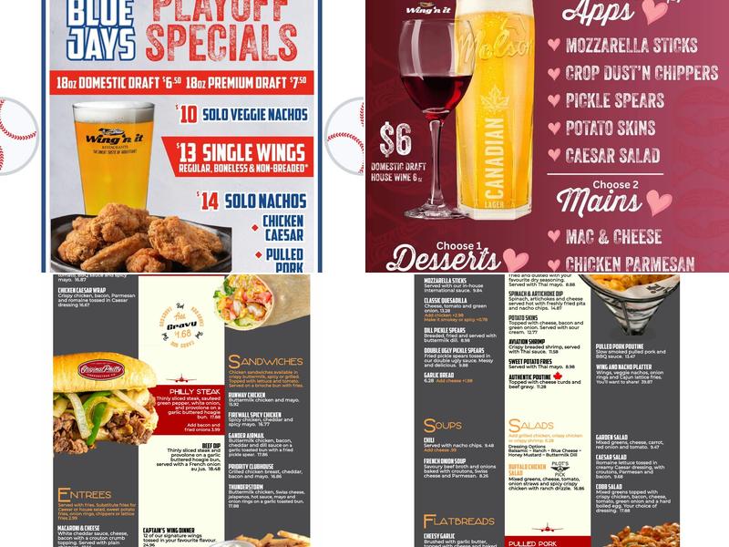 Wing'N It Menu