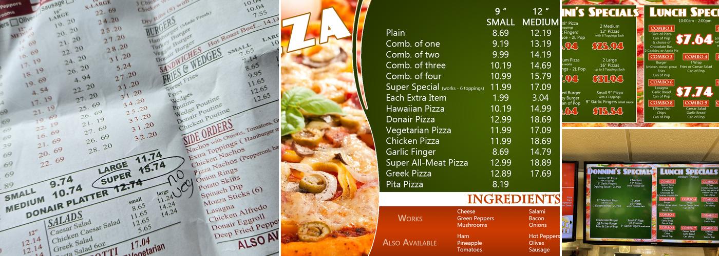 Donnini's Pizza & Donair Menu