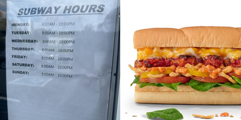 Subway Menu