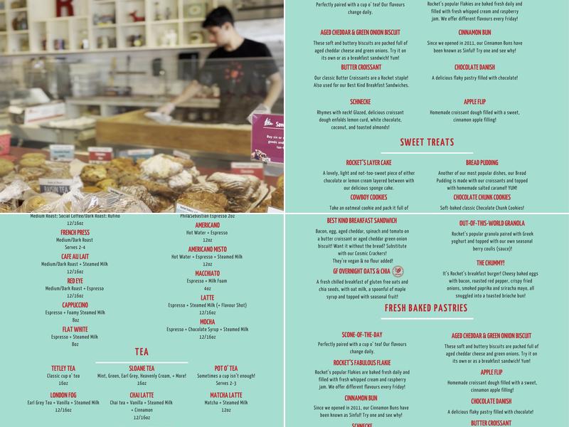 Rocket Bakery Menu