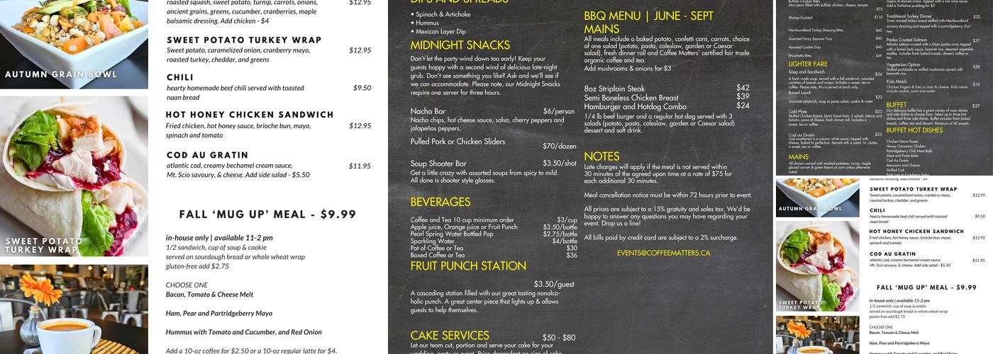 Coffee Matters Menu
