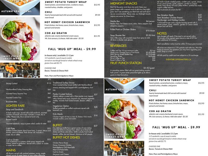 Coffee Matters Menu